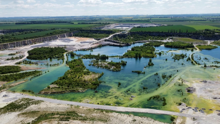 a very large lake filled with lots of water