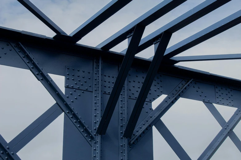 a view of the underside of an iron structure