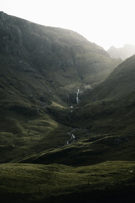 an image of hills and streams in the rain