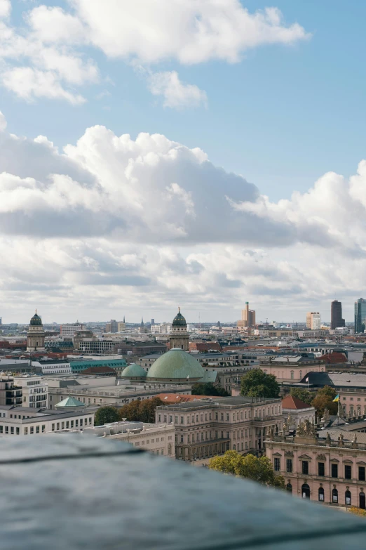 a view from a high building with some buildings around it