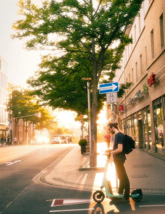 the man is walking down the street by himself