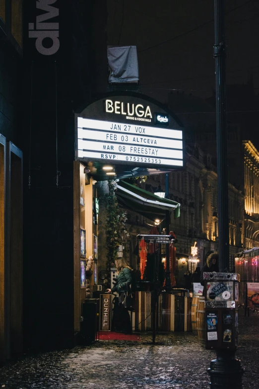 a street with a sign that says belugaa