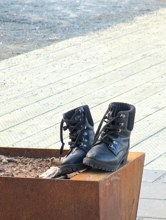 a pair of shoes sitting inside of a box