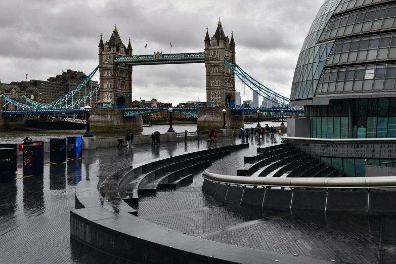 a bridge spanning the width of a body of water