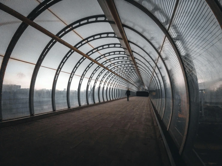 an empty pathway and railings are shown