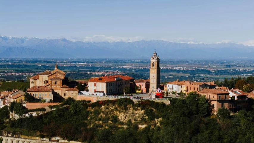 an image of a european city that is in the middle of nature