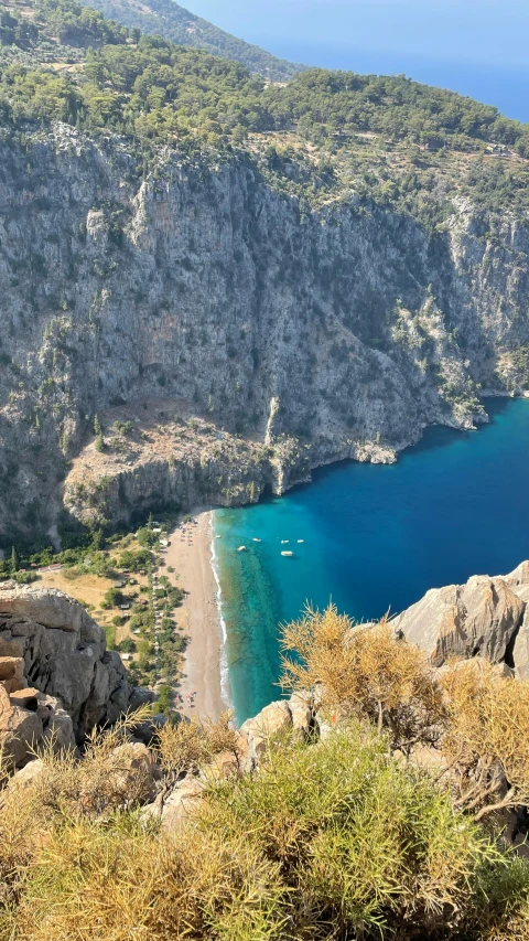 the blue lagoons are the backdrop of the mountains