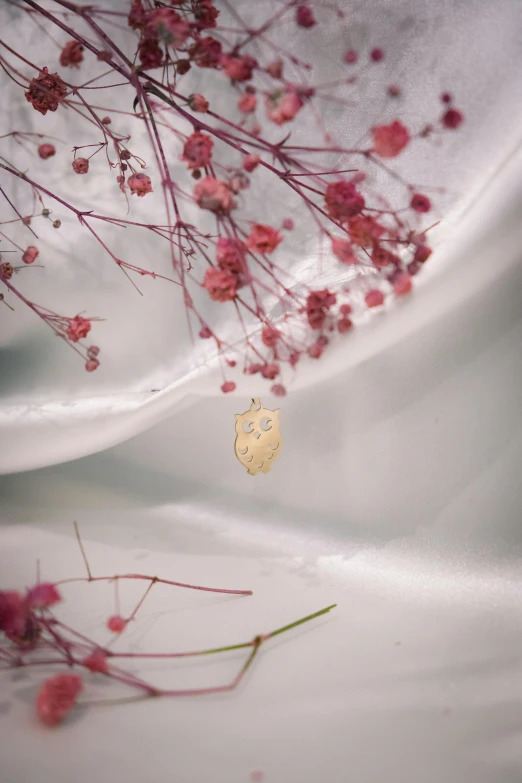 a small flower growing in some white liquid