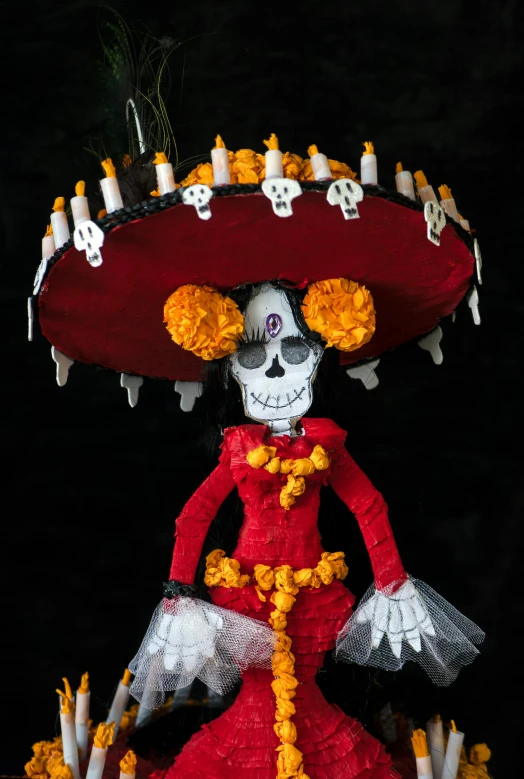 an image of a skeleton dressed in mexican attire