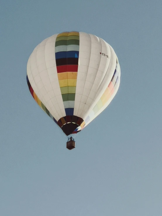 this po shows the back of a rainbow  air balloon