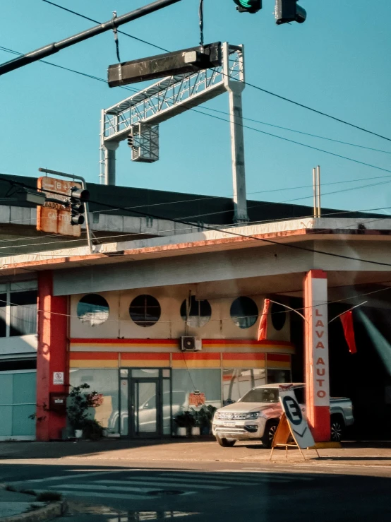 a small business on the corner of a street