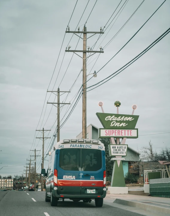 a tour bus is driving on the road