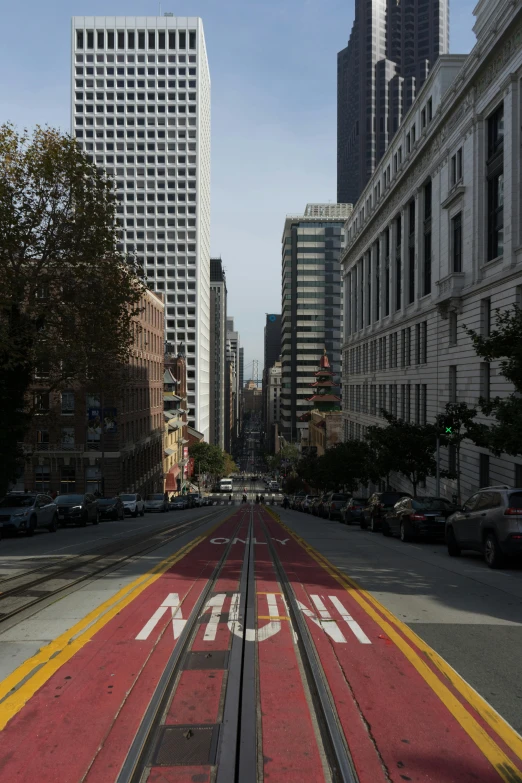 this is an image of a street with many buildings