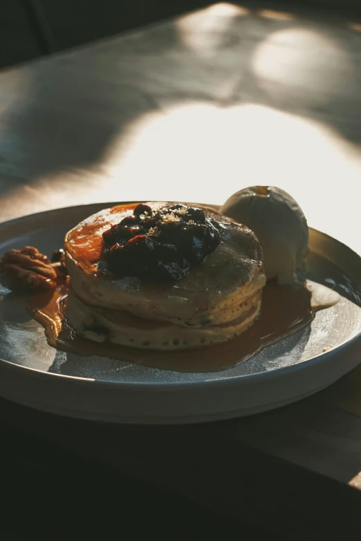 a couple plates of food sitting on top of a table