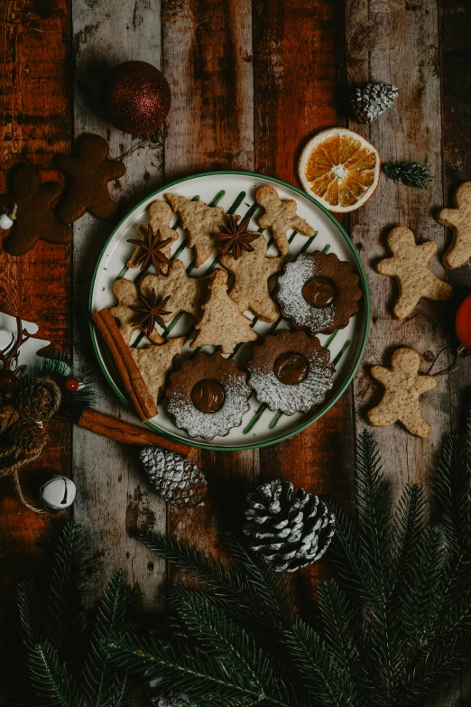 various christmas foods arranged on a white plate