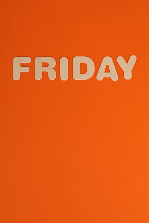 an image of the word friday written with white paint
