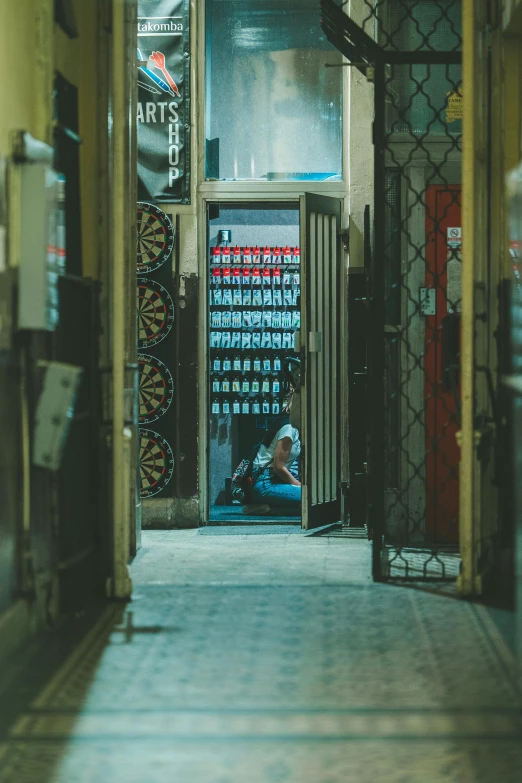 a small corridor in an old city building