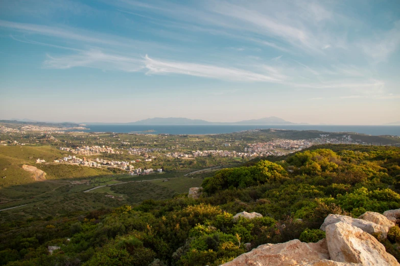 an aerial view from the top of a hill