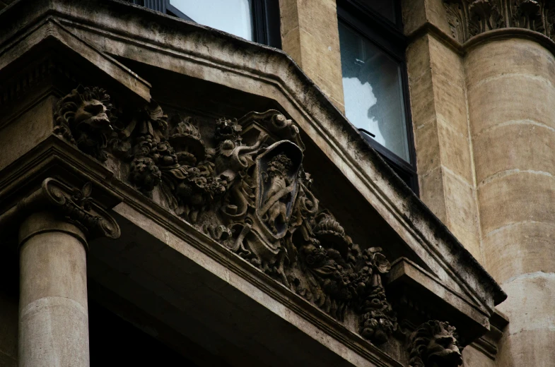 decorative architectural details on an old building