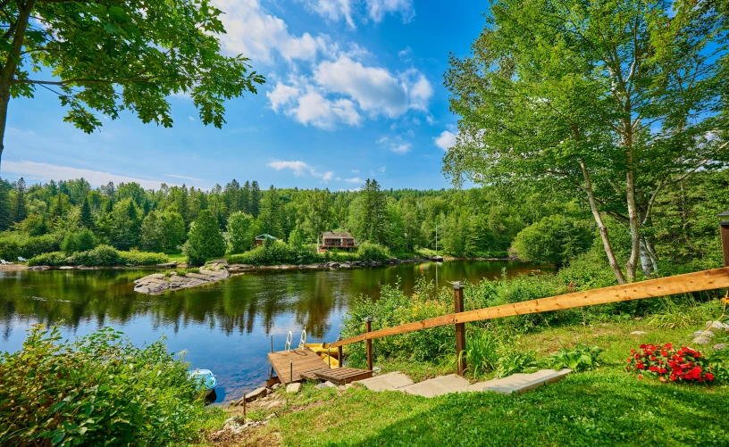 there is a dock that extends out to the water