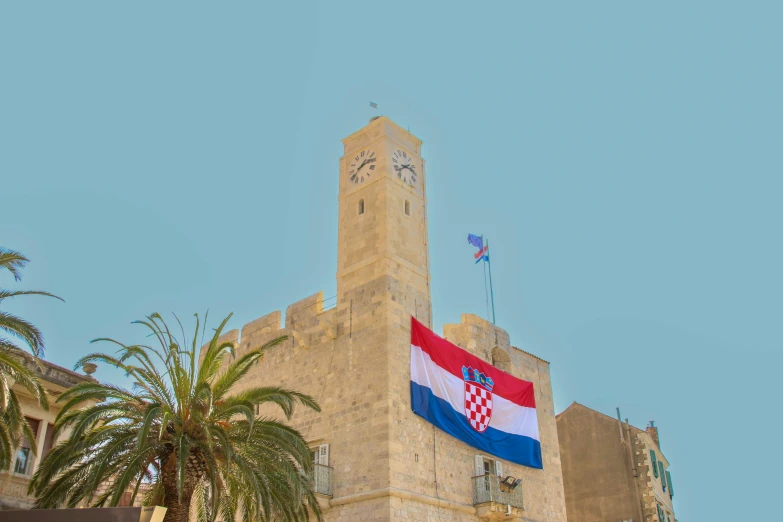 an image of a flag on the side of a building