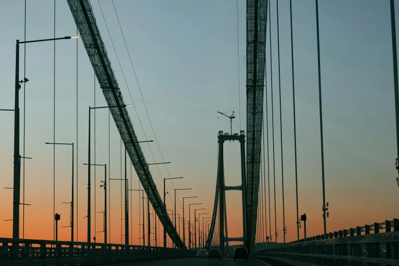 a line of electrical lines on the bridge