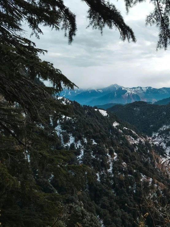 the view of a mountain range from a distance