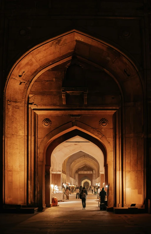 a very large open area with people walking around