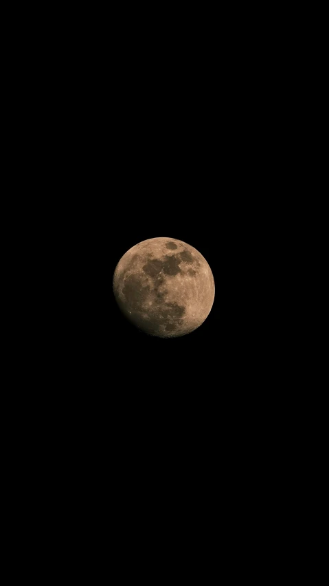 a brown full moon seen on a dark night