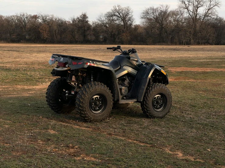 this is a four - wheeler in a field