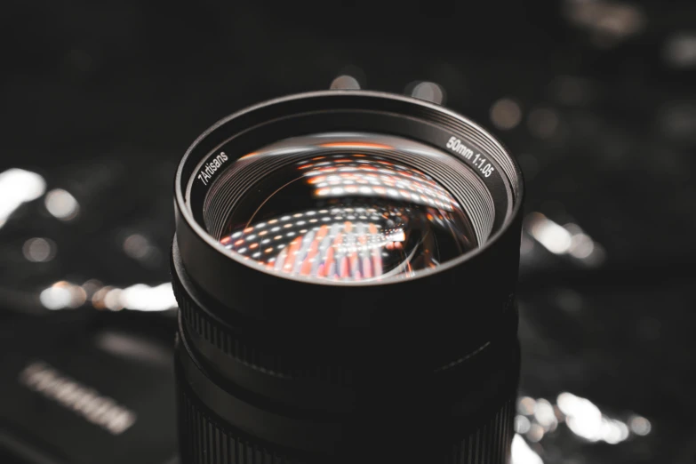 a close up of a lens on a table