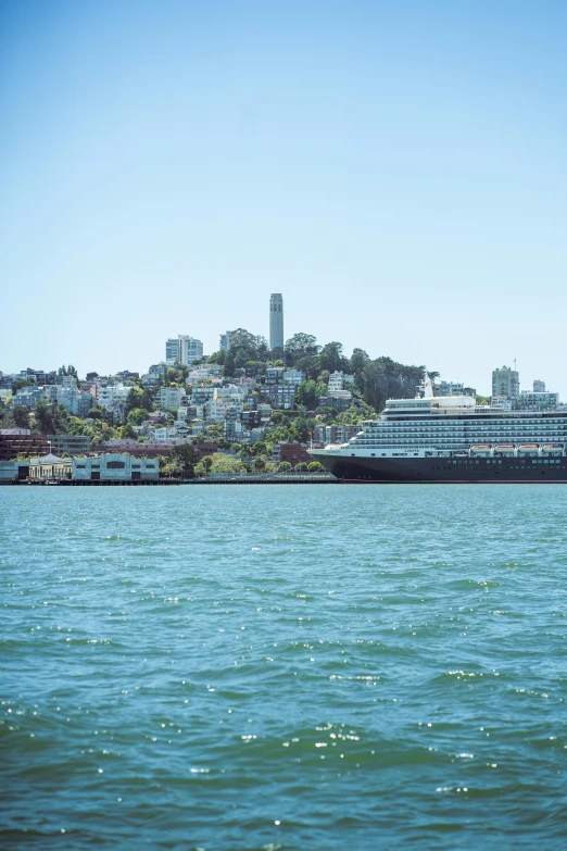 a cruise ship in the middle of the water