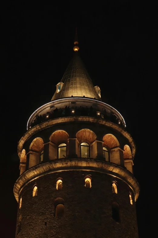 a building with many windows at night