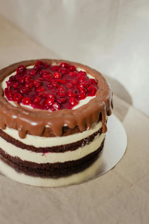 a close up view of a cake on a plate