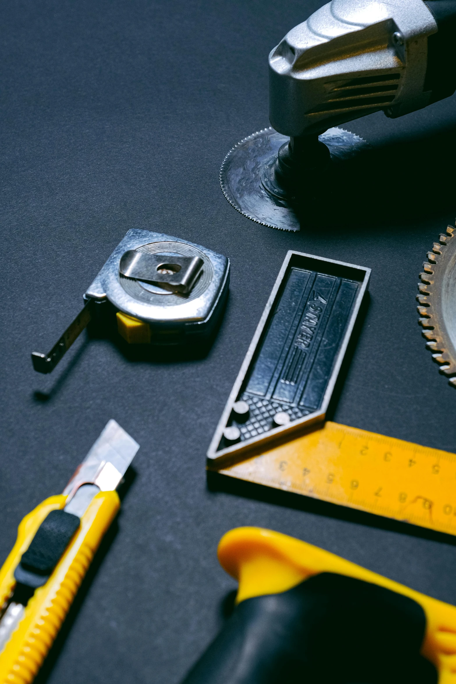 a table with tools, wrench and cutters on it