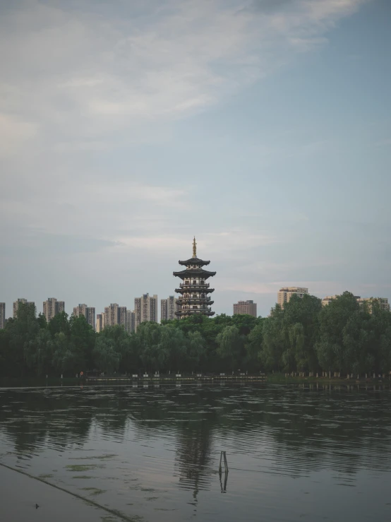 large structure in the middle of the water