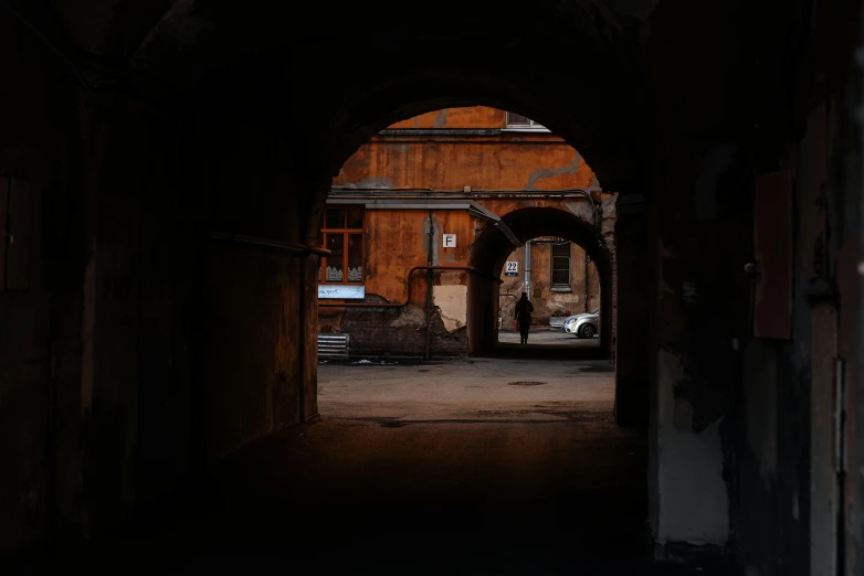 a doorway with an archway on one side