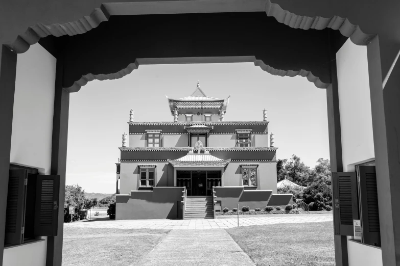 an old building is featured from outside