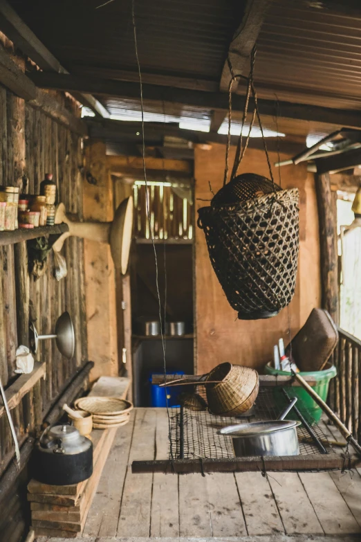 the kitchen in an old - time house is clean