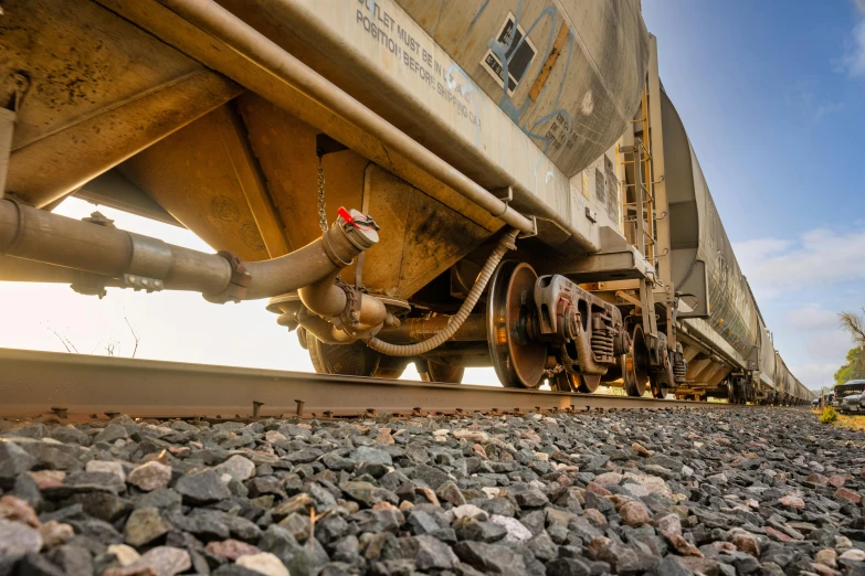 the back of a train with pipes connected to it