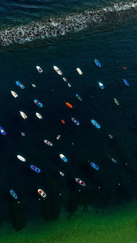 aerial view of boats in water and ocean