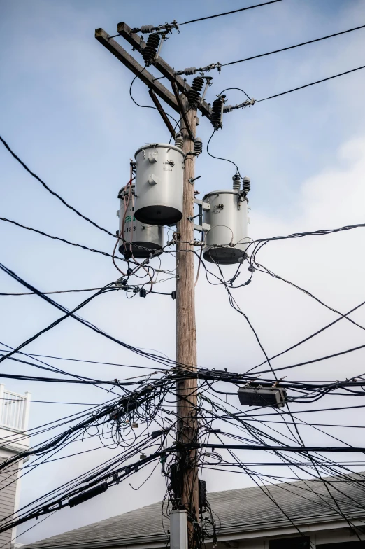 the power lines and telephone poles look messy