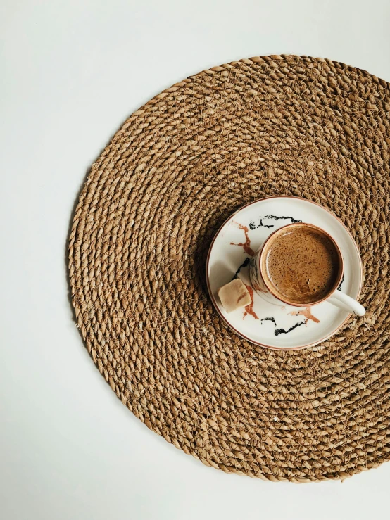 a hat with a coffee cup on top