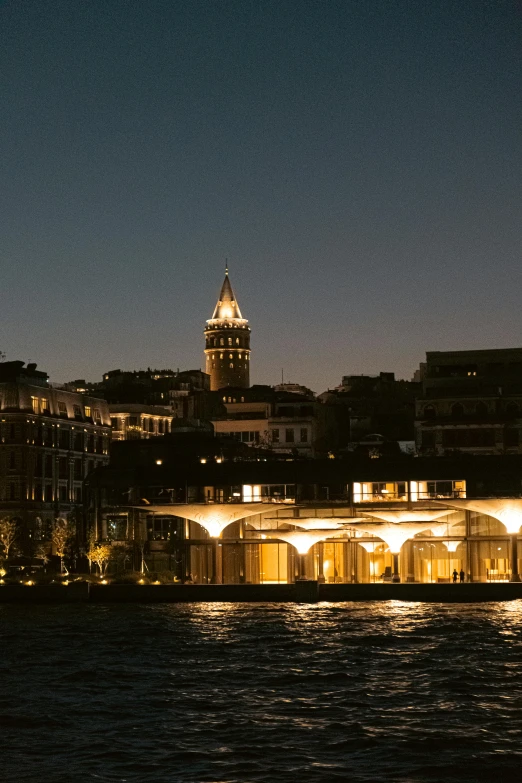 a night s of some buildings on the water