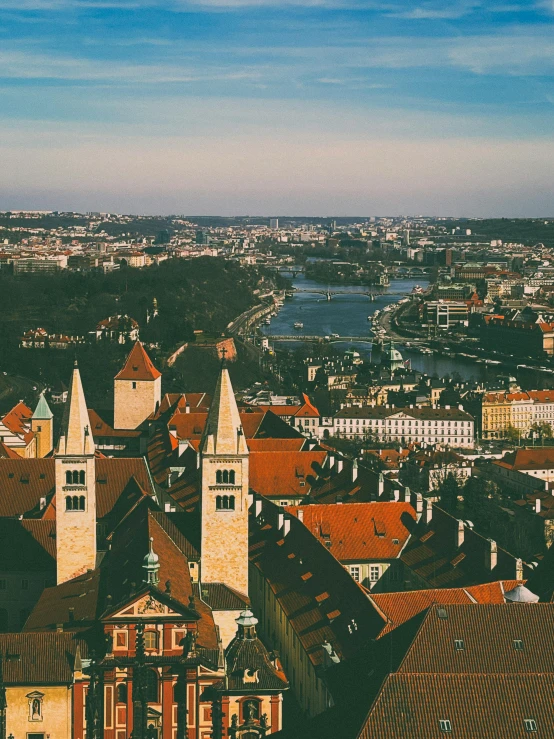 a panoramic view over some buildings in a city