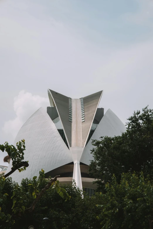 the exterior of a building designed like an open - air structure