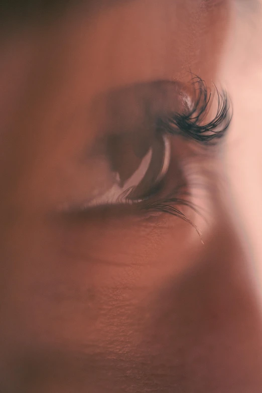 close up of the human eye and eyelashes