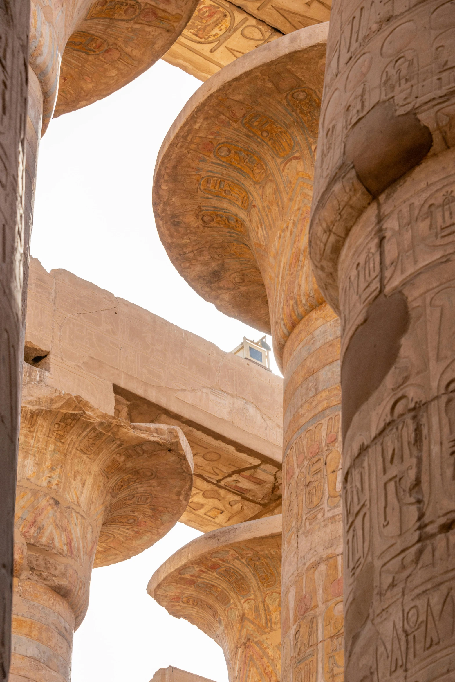 some very large pillar with many carvings