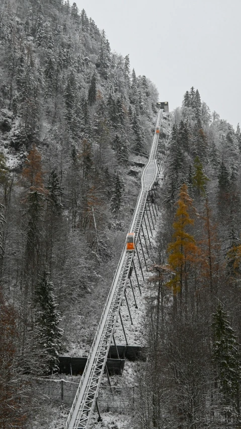 the stairway is on the mountain side by itself