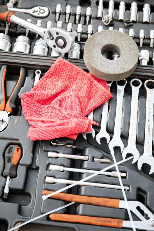 a variety of tools that are inside of an open case